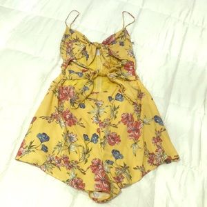 Floral romper with front ties NWT